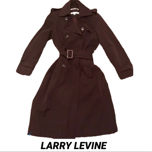 Larry Levine Jackets & Blazers - LARRY LEVINE Chocolate•Double•Breasted•Trench Coat